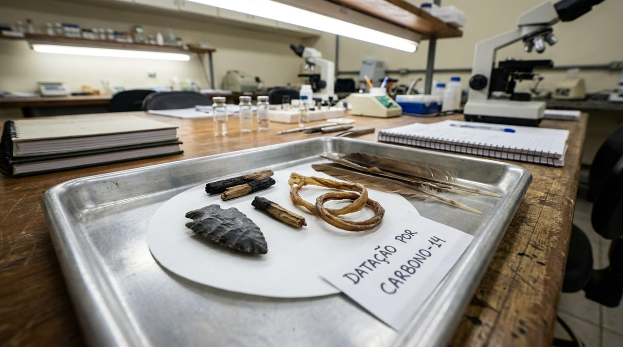 A datação por carbono-14 em materiais orgânicos preservados no gelo comprova a rápida transição para armamentos de precisão milênios atrás.