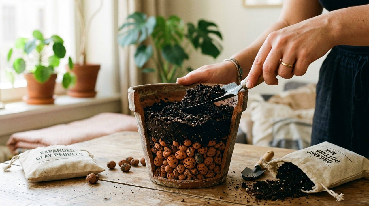 A combinação de luz indireta e escoamento eficiente transforma a jiboia em uma folhagem exuberante para apartamentos.