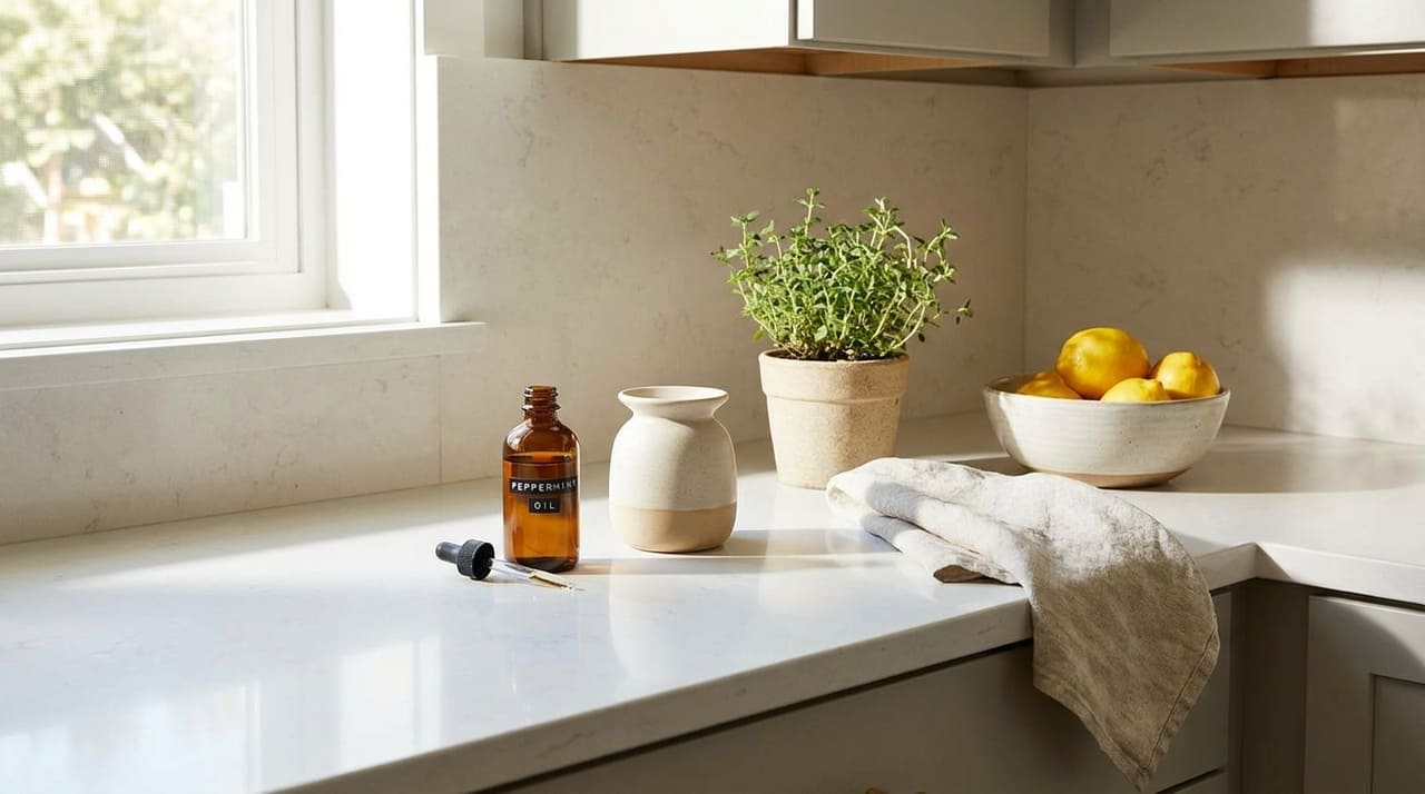 O mentol presente no óleo de hortelã interfere na comunicação das formigas e cria uma barreira protetora segura para a família.