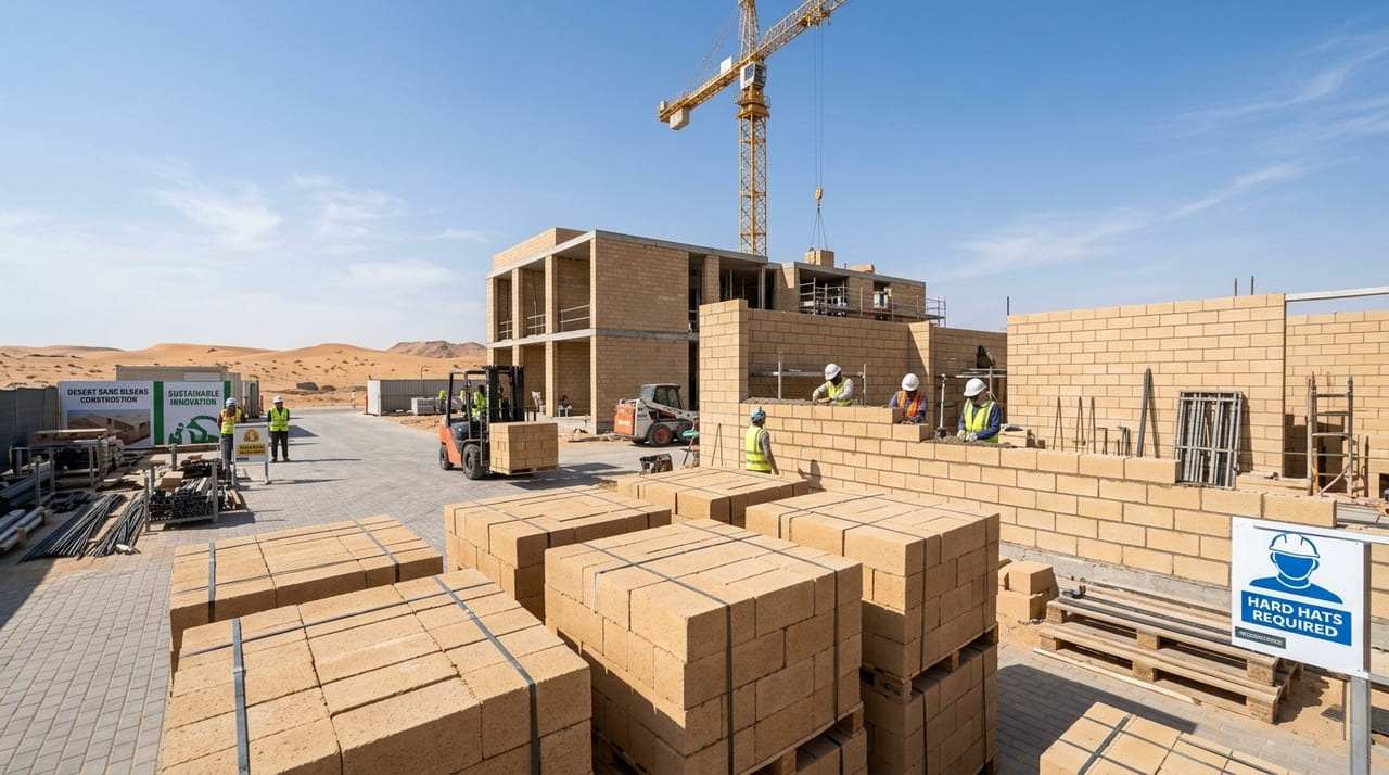 A substituição da areia de rio por grãos desérticos reduz o impacto ambiental e otimiza os custos estruturais.