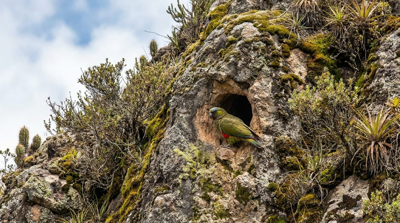 A nidificação ativa da espécie em encostas rochosas marca um renascimento biológico que enriquece a experiência de observação da fauna silvestre.