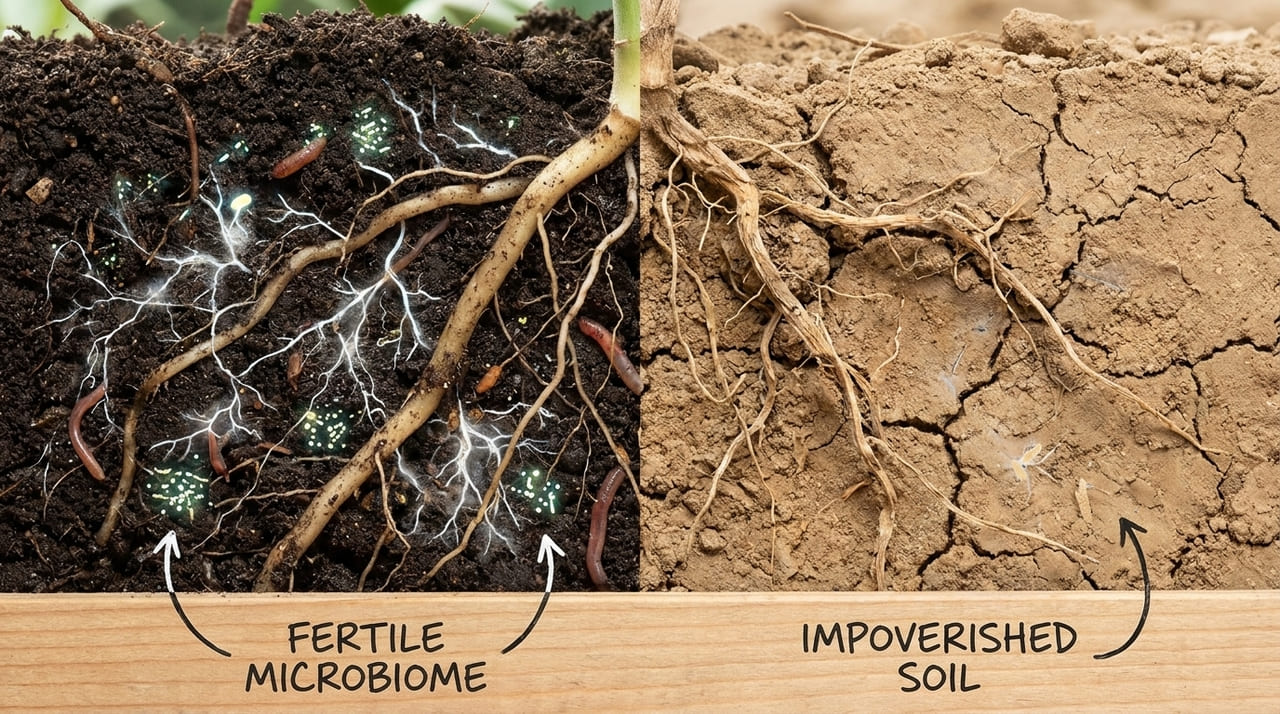 A atividade industrial provoca um choque hologenômico que reduz a diversidade microbiana e a capacidade de sobrevivência das espécies.