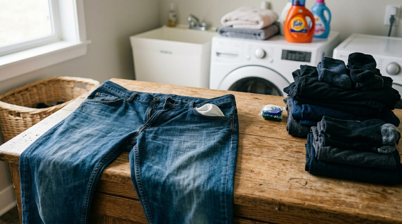 A inversão da peça antes da lavagem protege o tecido externo contra danos mecânicos e manchas esbranquiçadas.