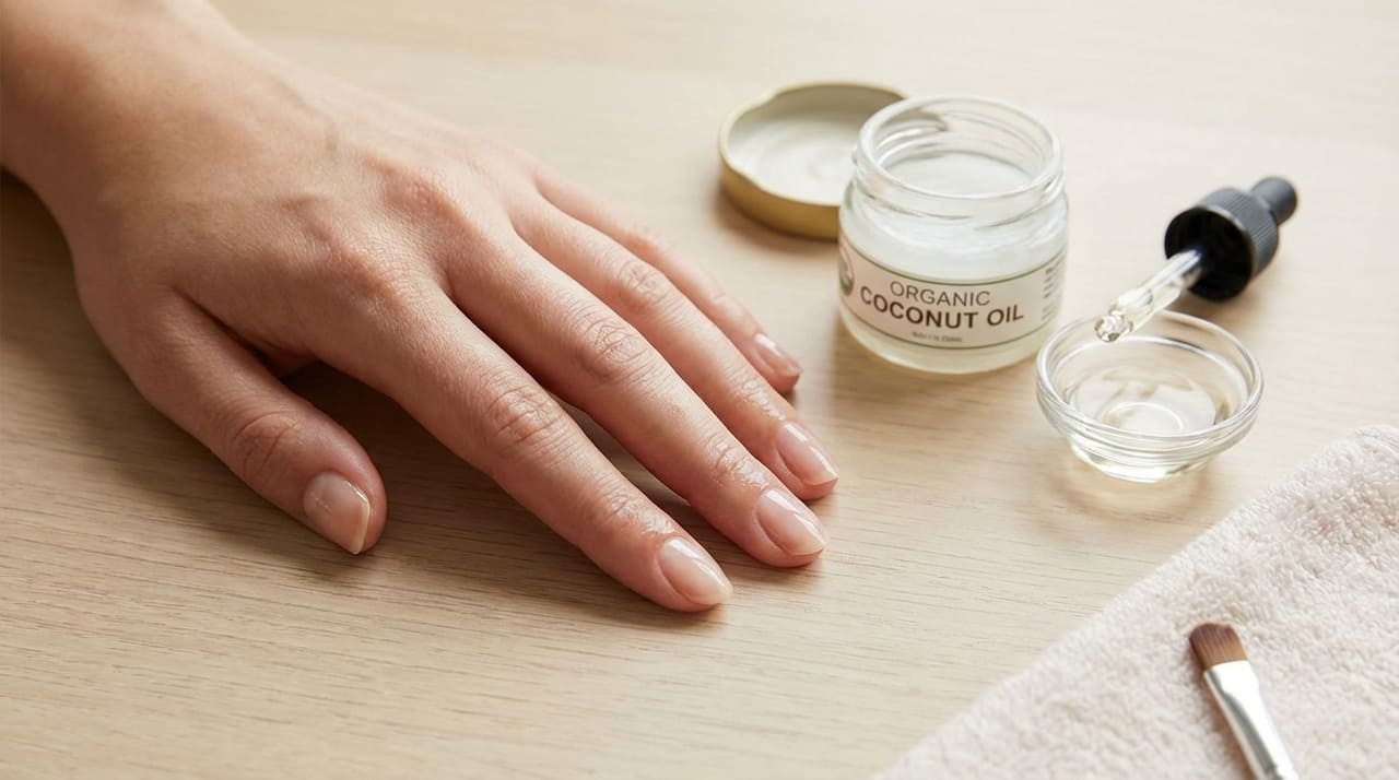 A queda hormonal na menopausa impacta a produção de queratina, tornando essencial o uso de métodos naturais para recuperar a resistência das unhas.