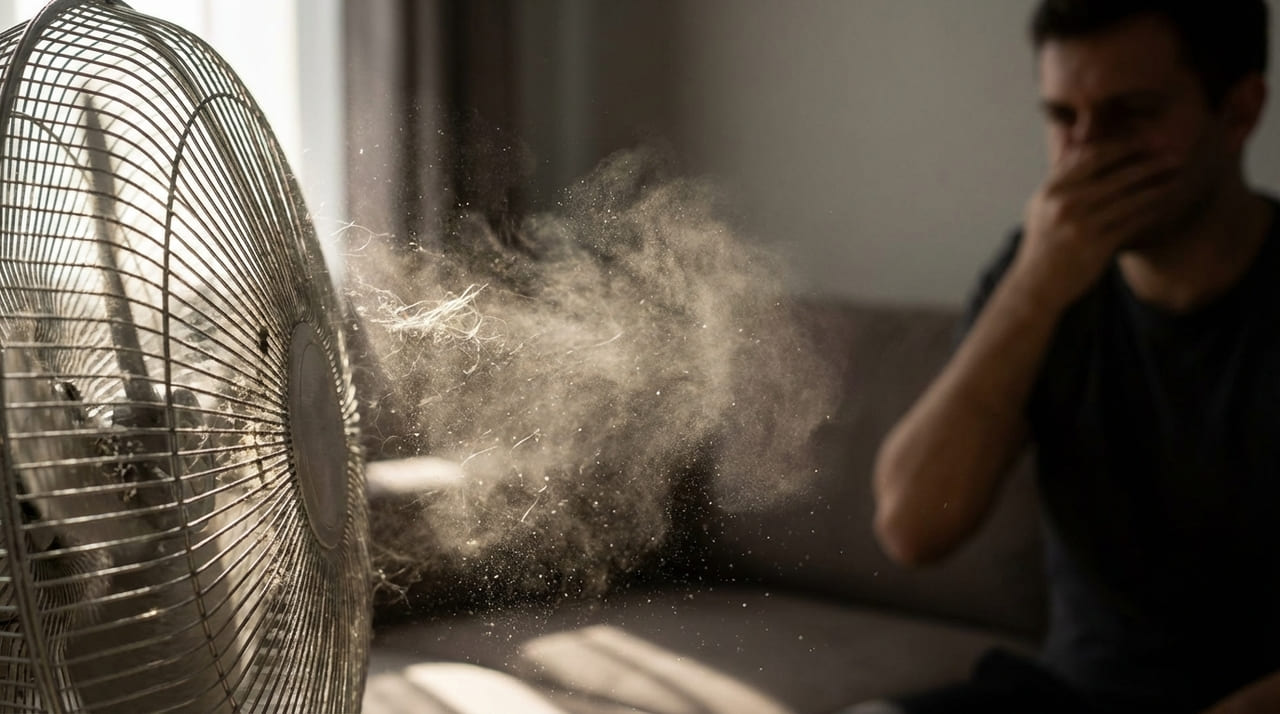 O fluxo de ar contínuo durante o sono pode ressecar as vias aéreas e espalhar impurezas pelo ambiente.