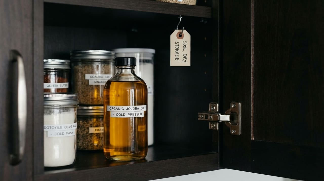 Escolher um local fresco e longe da luz solar protege a vitamina A e garante a eficácia regeneradora do óleo vegetal.