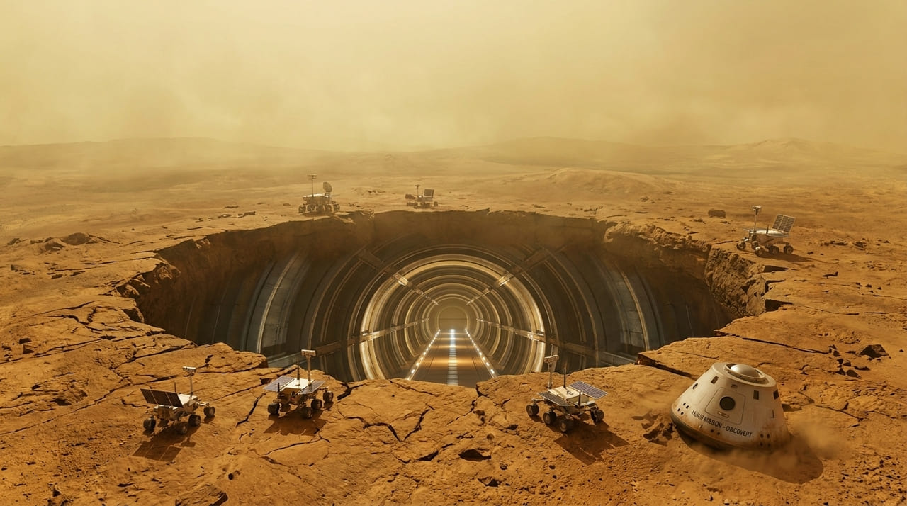 Dados da missão Magellan revelaram um imenso duto subterrâneo que sugere um passado geológico muito mais dinâmico e complexo no planeta vizinho.