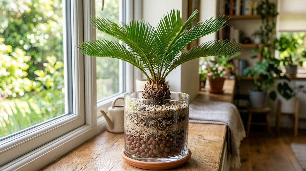 A Cycas revoluta transforma ambientes com seu verde vibrante e estrutura imponente de crescimento lento.