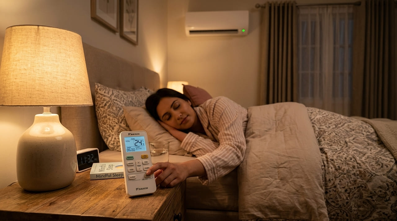 A configuração correta do ar condicionado evita despertares noturnos e mantém o conforto térmico ideal.