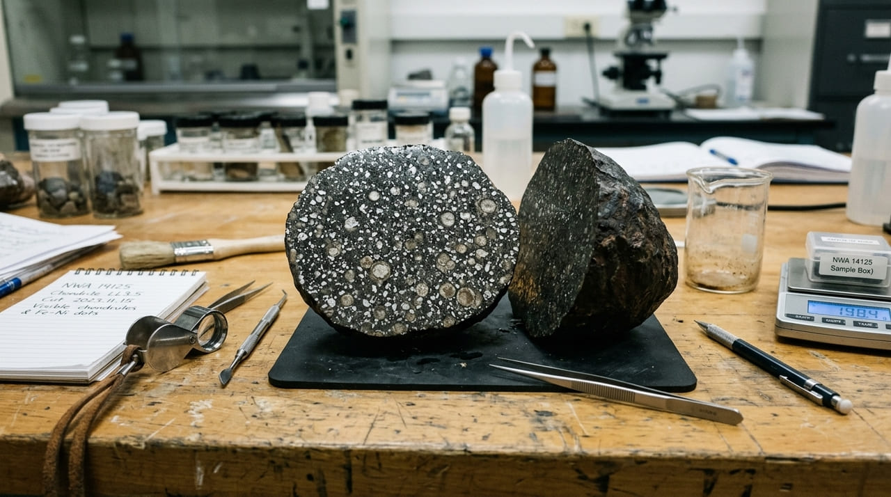 Um fragmento espacial confundido com ouro revela que a verdadeira riqueza reside na raridade e na história milenar da matéria.