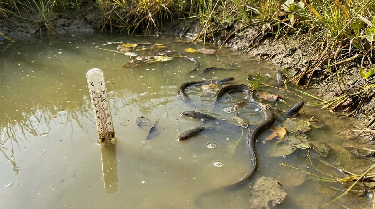 A falta de vazão ecológica e o aquecimento das águas do Rio Turia resultaram na mortalidade massiva de enguias europeias.
