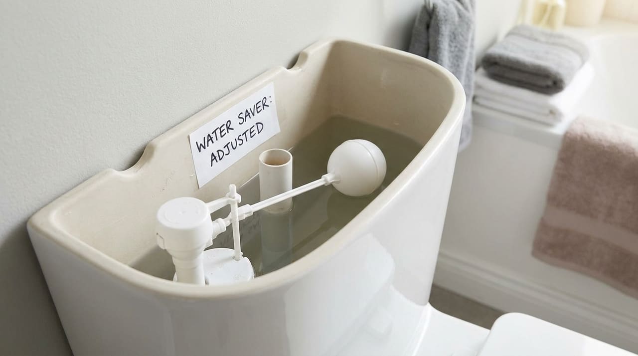 A regulagem precisa da boia evita que a água ultrapasse o limite do ladrão e elimina ruídos noturnos indesejados.