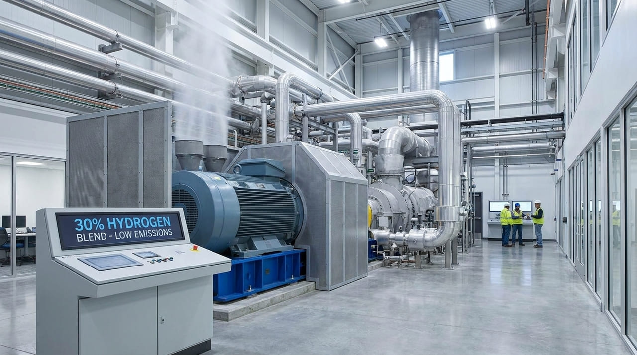 O novo motor da Kawasaki opera com 30% de hidrogênio para reduzir emissões de carbono sem alterar as redes de distribuição atuais.