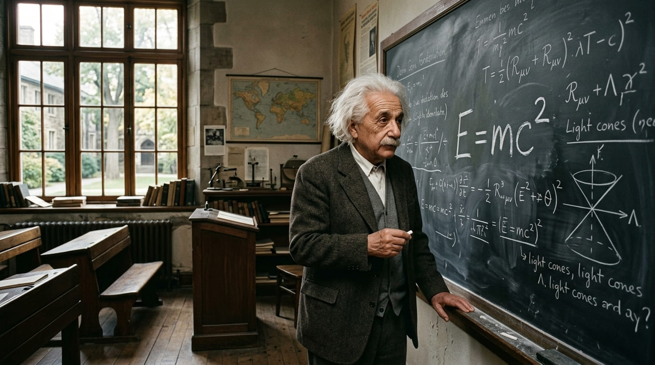 Einstein defendia que a capacidade de criar e visualizar precede as fronteiras estabelecidas pelo saber técnico.