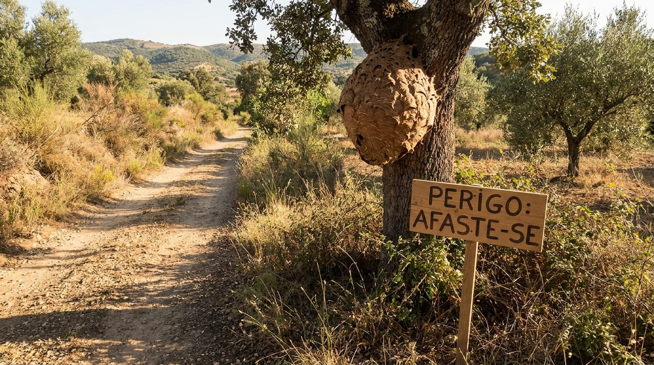 O surgimento de ninhos da vespa-asiática em áreas urbanas e rurais exige cuidado redobrado dos turistas.