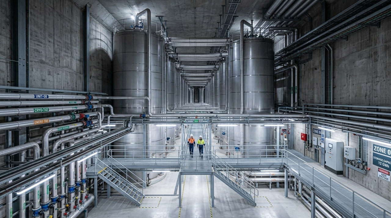 A nova infraestrutura utiliza tanques de eletrólitos líquidos para injetar eletricidade na rede de forma quase instantânea.