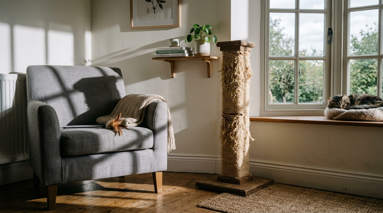 A biologia ocular dos gatos favorece tons de azul e amarelo para identificar objetos e garantir segurança no ambiente doméstico.