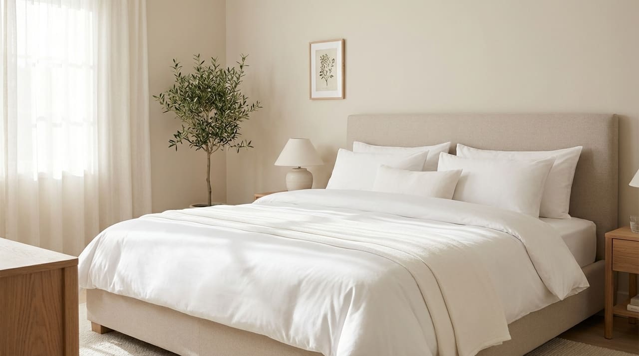 A higienização correta e a secagem à sombra preservam a integridade das fibras e garantem o conforto duradouro do enxoval.