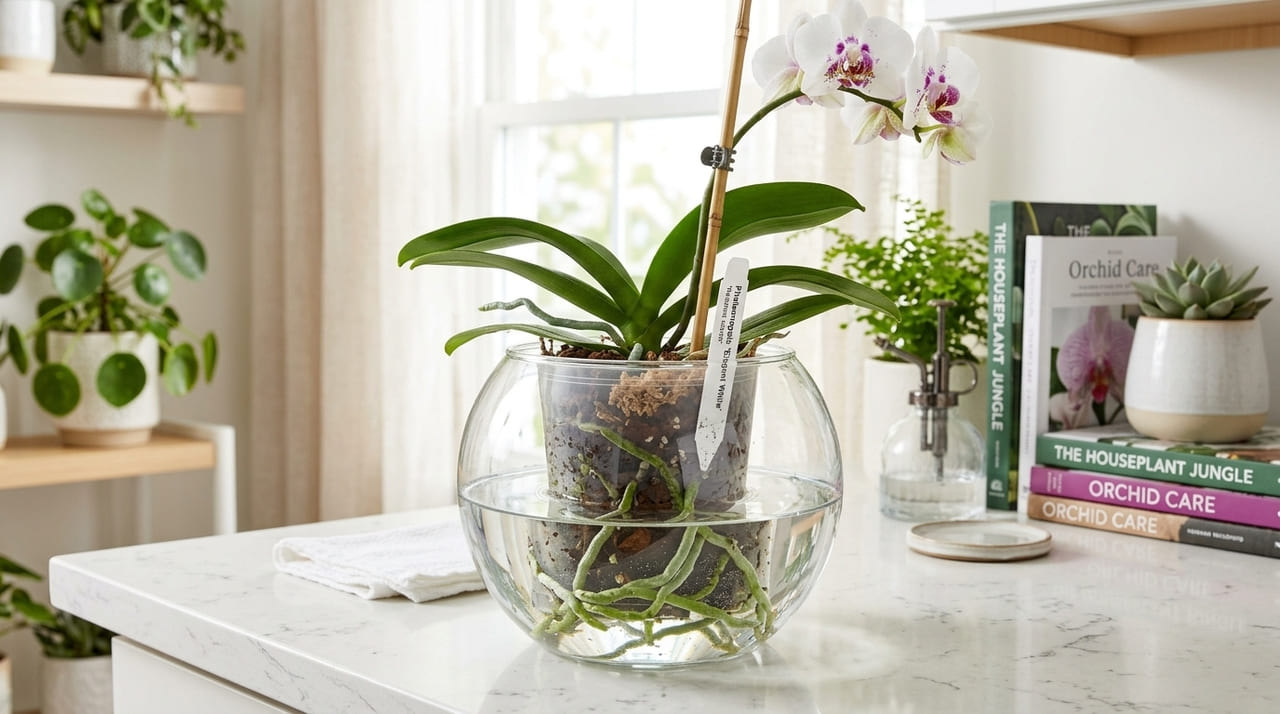 Evitar o acúmulo de água no centro das folhas previne o apodrecimento da coroa e protege a vida da planta.