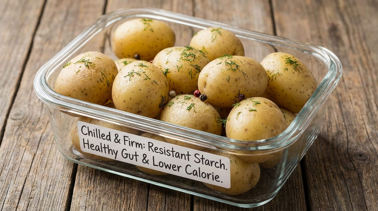 Cozinhar e resfriar a batata cria o carboidrato resistente, que melhora a flora intestinal e auxilia no controle do peso.