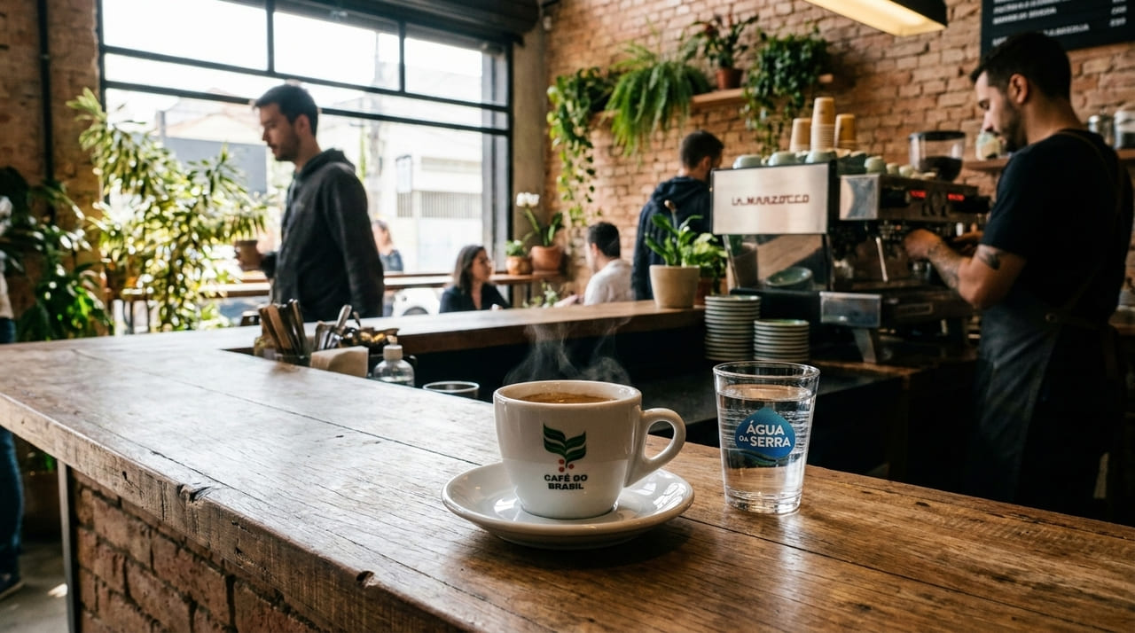 Beber água antes do espresso limpa as papilas gustativas e prepara o paladar para apreciar todas as notas sensoriais do grão.