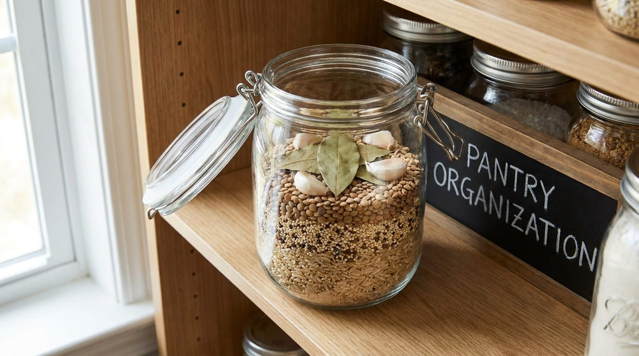 Inserir folhas secas de louro nos recipientes de estocagem afasta invasores e preserva a integridade dos alimentos por muito mais tempo.