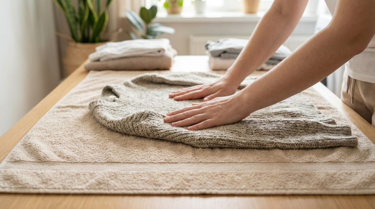 A hidratação com condicionador devolve a elasticidade natural da lã e garante o caimento perfeito das roupas de inverno.
