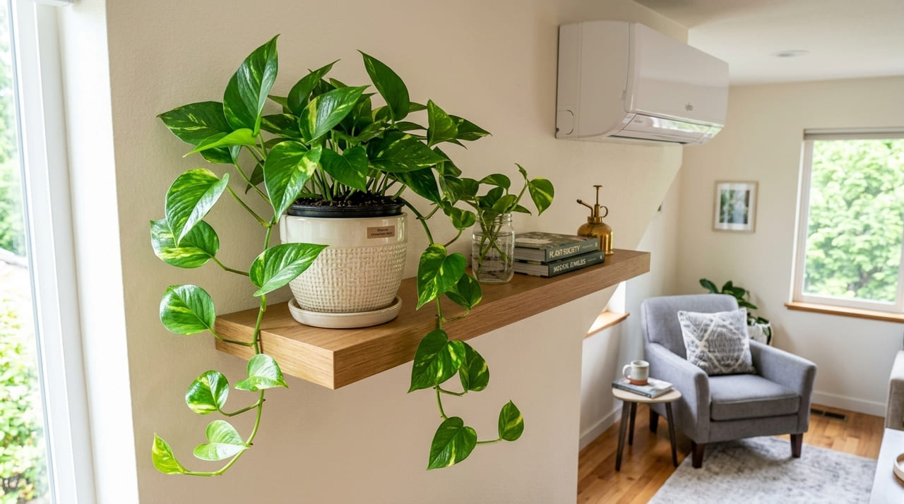 O posicionamento estratégico em locais com luz indireta garante a saúde da folhagem contra o ar-condicionado.