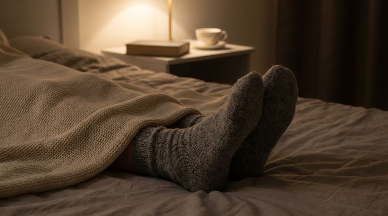 Manter as extremidades protegidas ajuda a regular a temperatura interna do corpo para um sono profundo e contínuo.