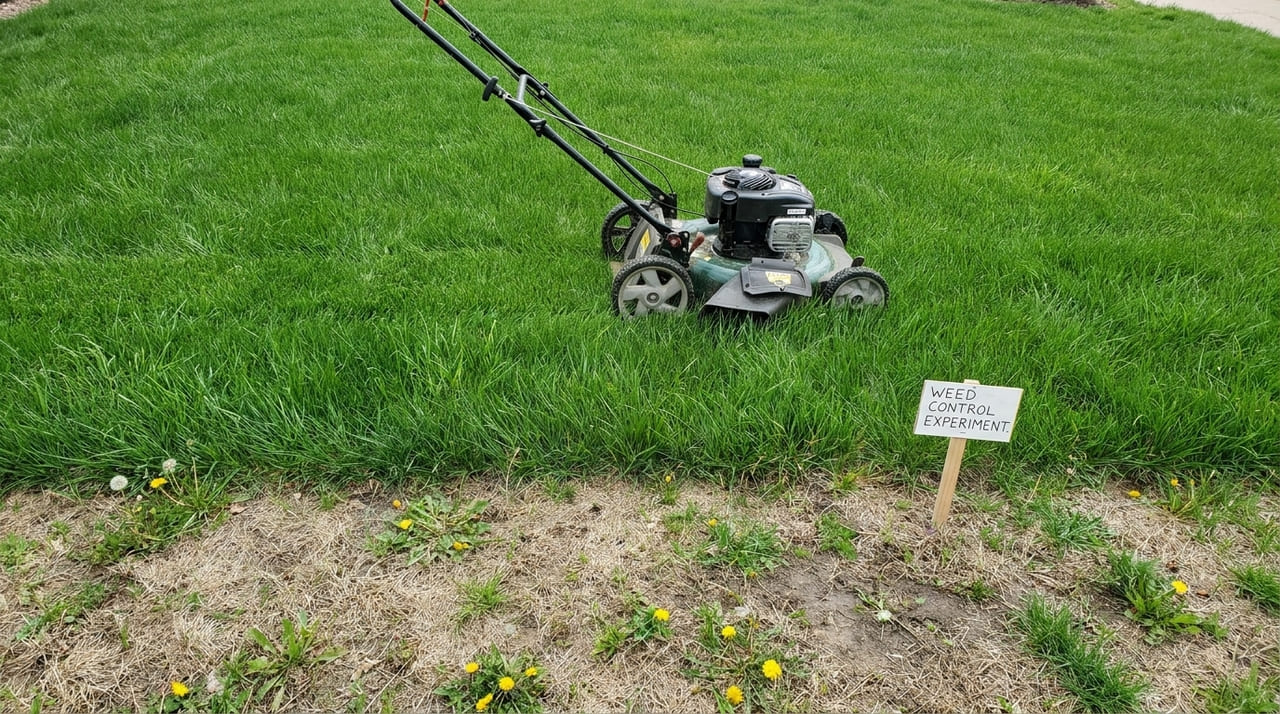 Um gramado denso e bem nutrido impede que sementes indesejadas encontrem espaço e luz para germinar.