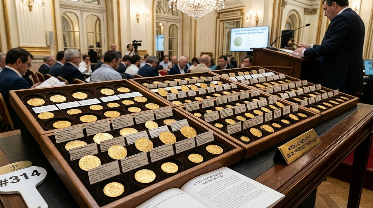 É muito raro ver tanto ouro em um só lugar: barras de ouro e quase 1.000 moedas estão sendo leiloadas na França, com um valor total superior a 2 milhões