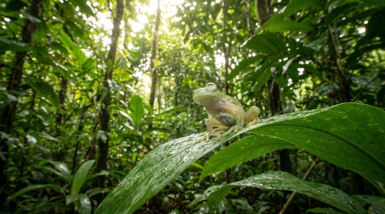A descoberta da rã-de-cristal no Equador impulsiona o uso de materiais translúcidos que conectam o ambiente interno à iluminação natural.