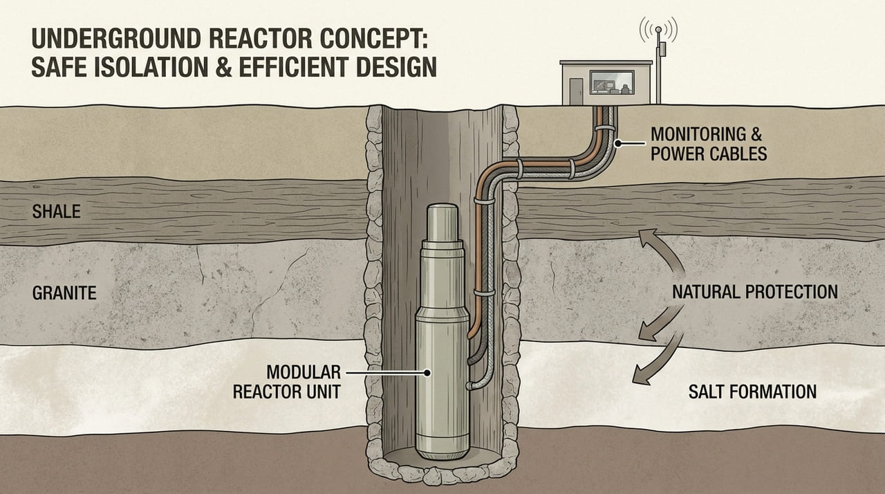 Utilizando a geologia como barreira natural, a tecnologia de reatores em poços profundos promete reduzir custos e riscos operacionais.