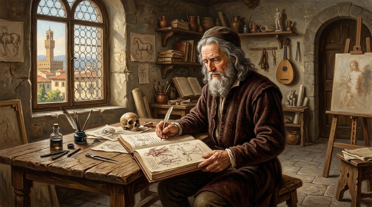 Para Da Vinci a busca pelo conhecimento era uma fonte inesgotável de satisfação que superava qualquer medo ou arrependimento.