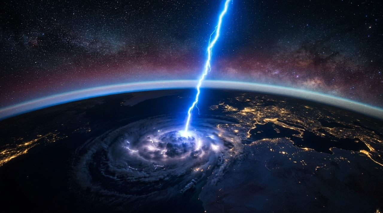 Registros da NASA revelam como descargas elétricas para cima conectam as camadas da atmosfera e dissipam energia global.