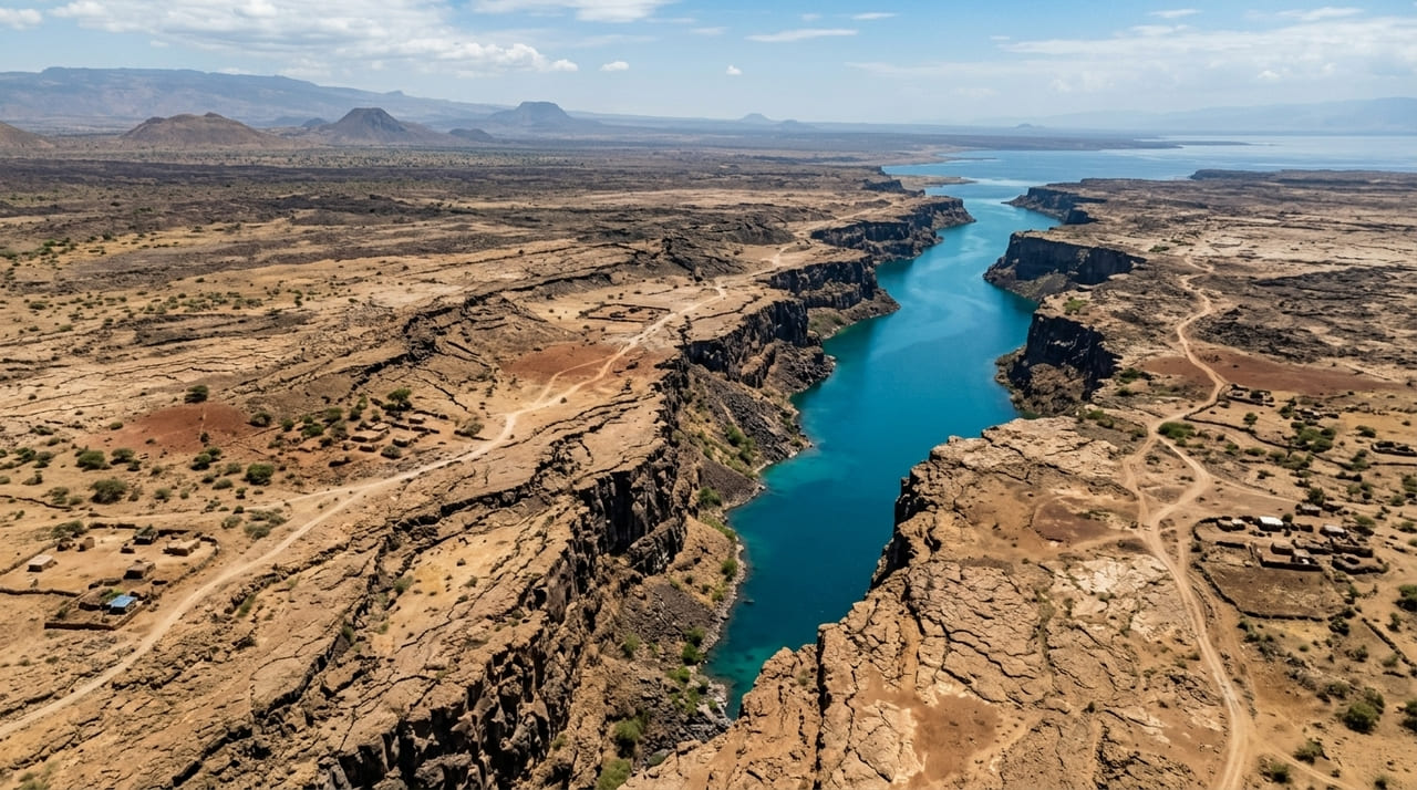 O afastamento das placas tectônicas na fenda da África Oriental está redesenhando o mapa global e criando novas fronteiras de desenvolvimento.