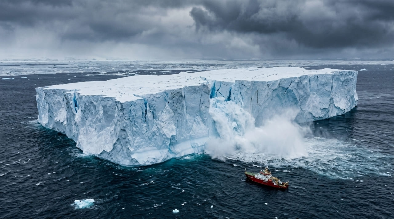 Com cerca de 4.000 quilômetros quadrados, o A-23a simboliza a magnitude das mudanças climáticas e os riscos da erosão estrutural em grandes massas de gelo.