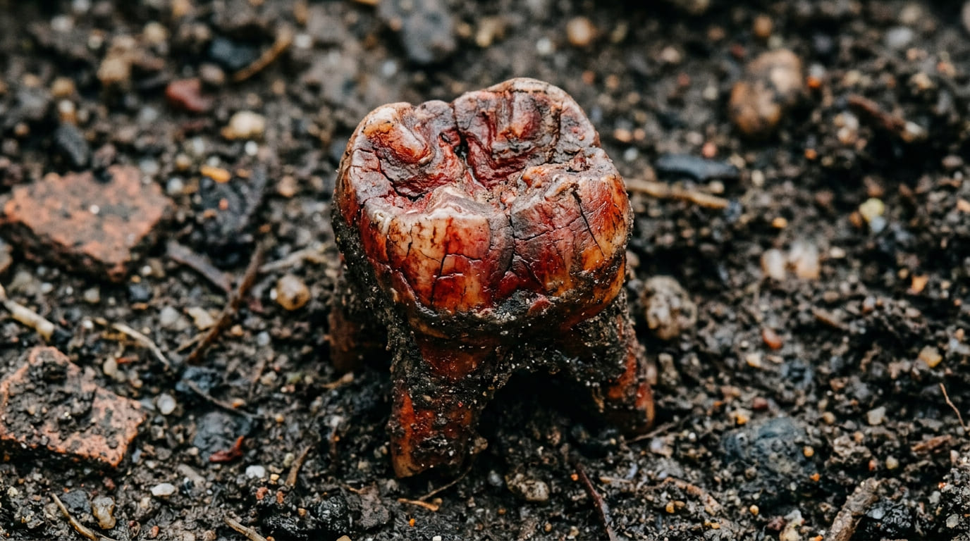 Análises de resíduos em dentes de quatro mil anos revelam que o hábito de mastigar noz de betel moldou a saúde bucal e a estrutura dentária de populações antigas, evidenciando uma continuidade histórica nos desgastes e pigmentações orais.