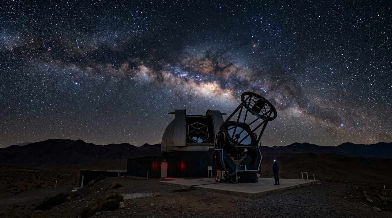 A proteção contra a poluição luminosa e atmosférica é vital para a continuidade das pesquisas astronômicas de alto nível no deserto.