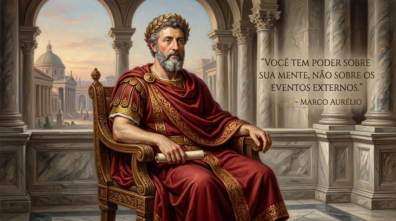 Marco Aurélio ensina que a verdadeira liberdade reside em dominar o próprio pensamento diante dos eventos externos.