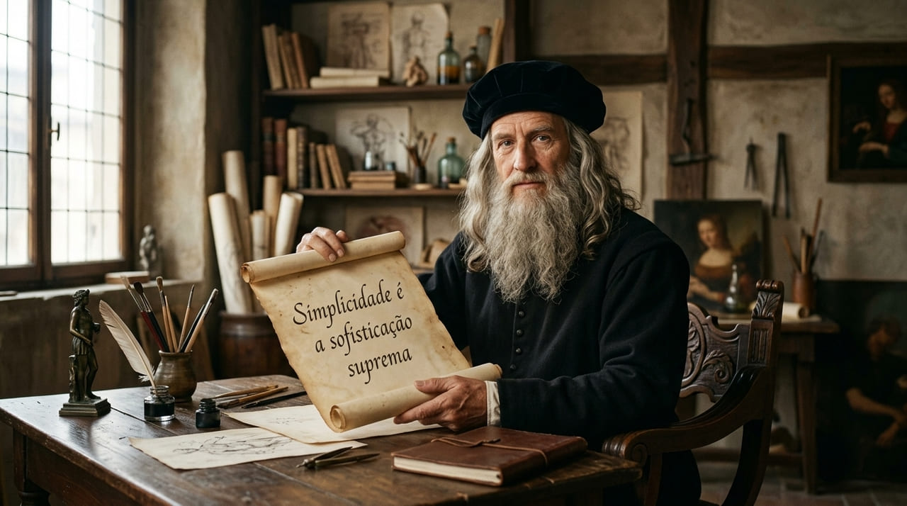 A obra de Leonardo da Vinci revela que a simplicidade representa o nível mais elevado da arte.