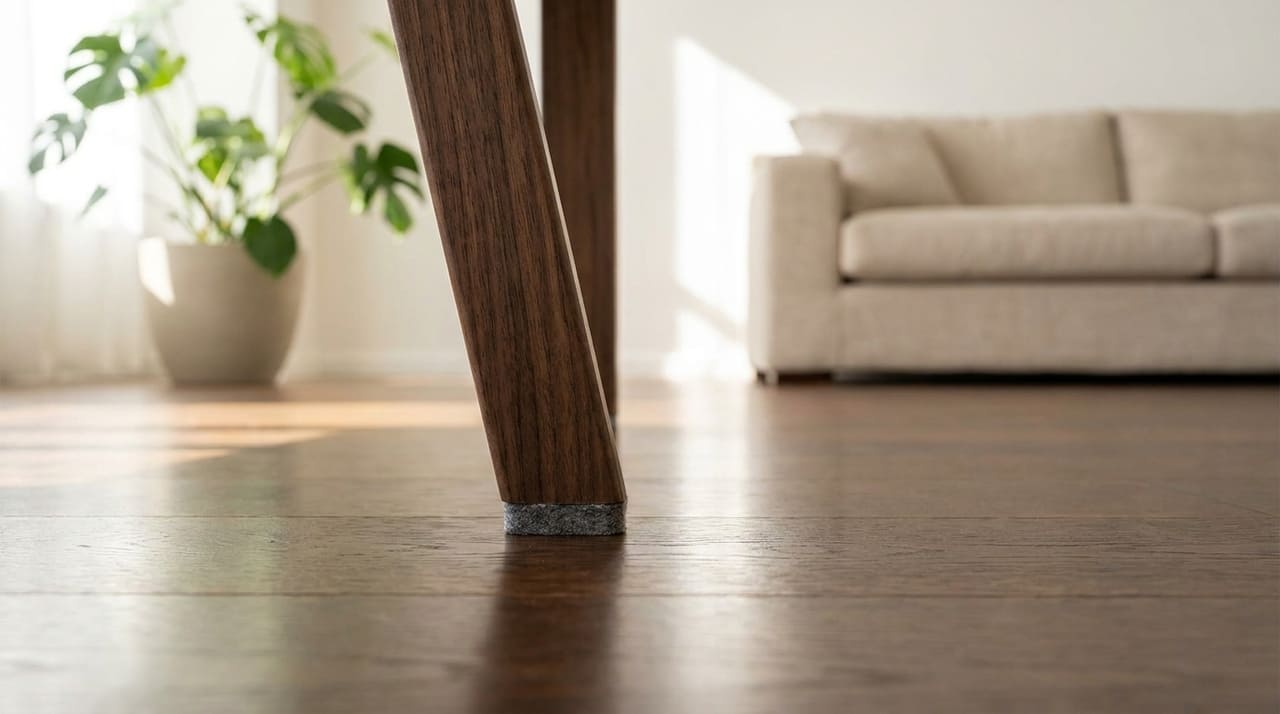 O uso de protetores de alta densidade elimina o ruído de arrasto e facilita o deslizamento suave dos móveis durante a limpeza.