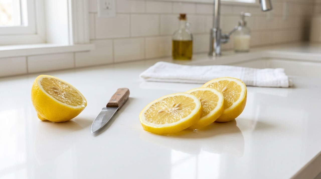 O ácido cítrico atua como uma barreira sensorial poderosa para afastar insetos e higienizar superfícies.