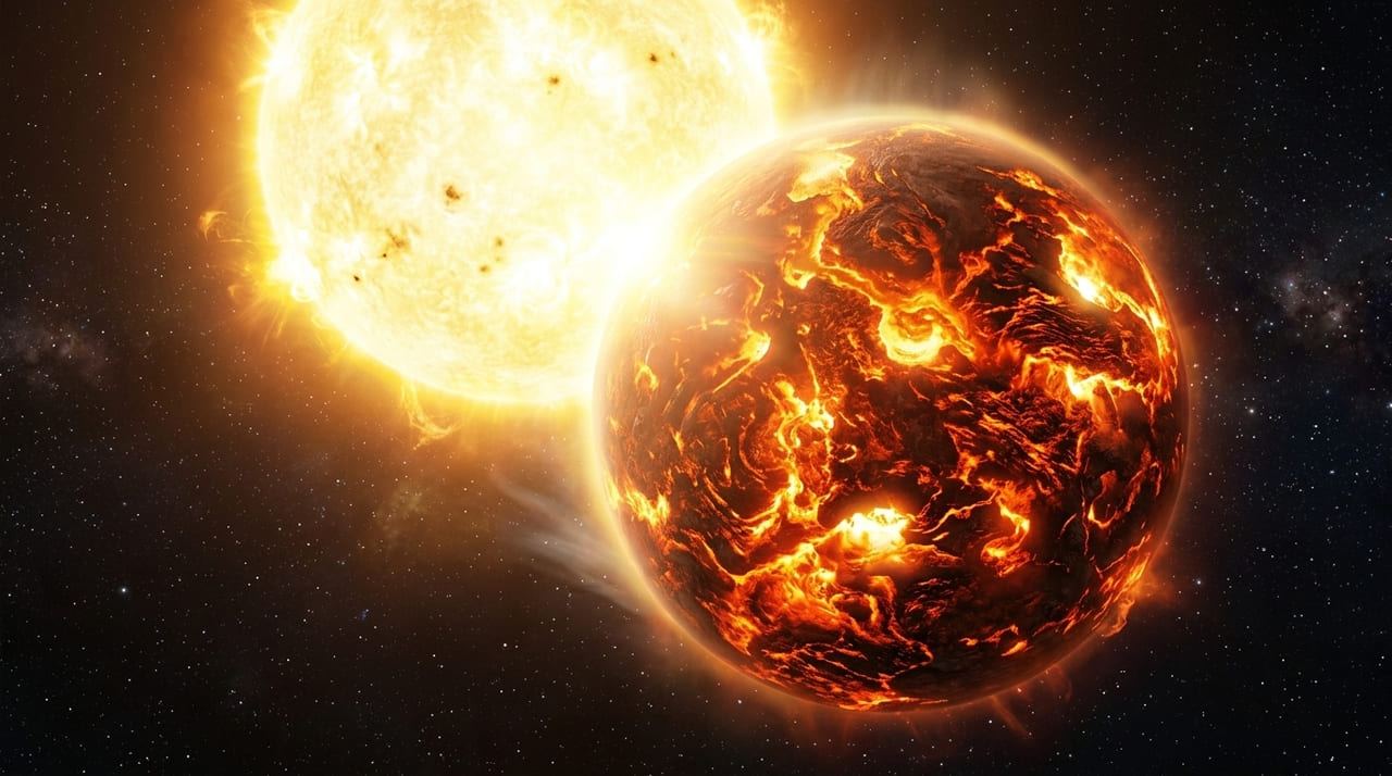 O telescópio James Webb identifica sinais de uma atmosfera vulcânica em um exoplaneta rochoso com temperaturas extremas.