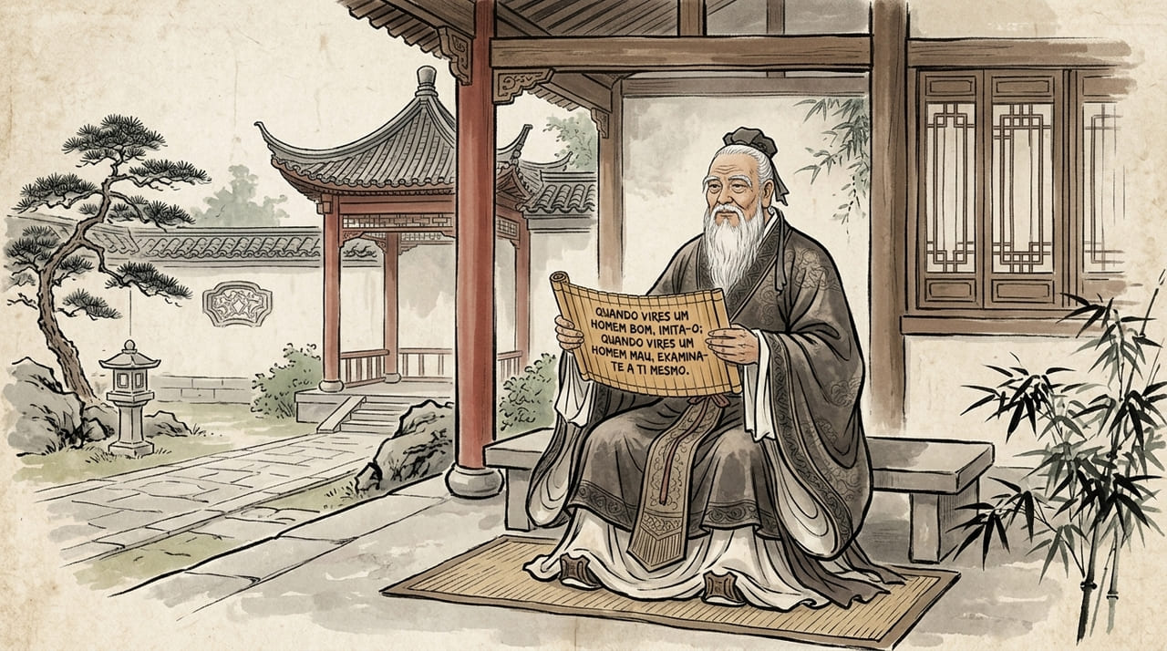 Confúcio, sábio chinês e mestre da ética: “Quando vires um homem bom, imita-o, quando vires um homem mau, examina-te a ti mesmo”
