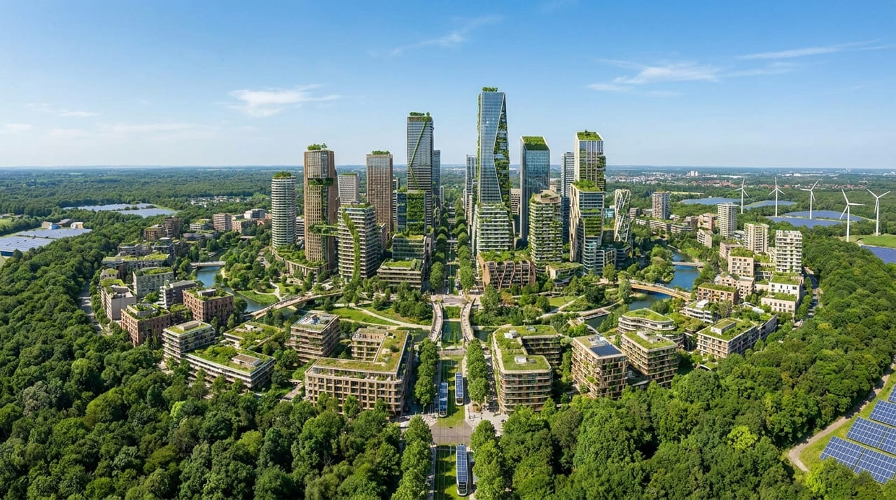 O projeto de Bradfield estabelece um novo padrão global ao integrar moradia de alta tecnologia com a regeneração de ecossistemas nativos australianos.