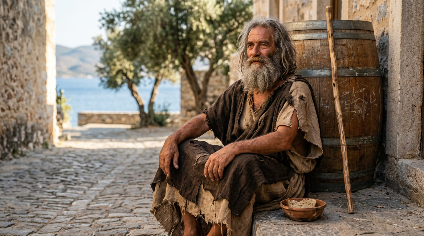 Diógenes, o louco que vivia num barril: “Quem precisa de pouco é dono do mundo inteiro”