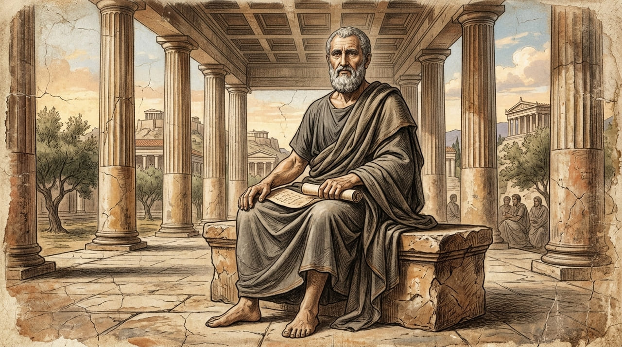 Zenão de Cício, filósofo: “A felicidade mora em aceitar o que a gente não controla pra parar de sofrer com o que não tem jeito”