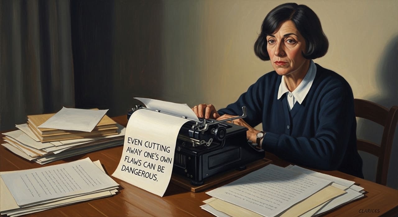 Clarice Lispector reflete sobre como nossas imperfeições podem ser os pilares invisíveis que sustentam a integridade da nossa própria estrutura.