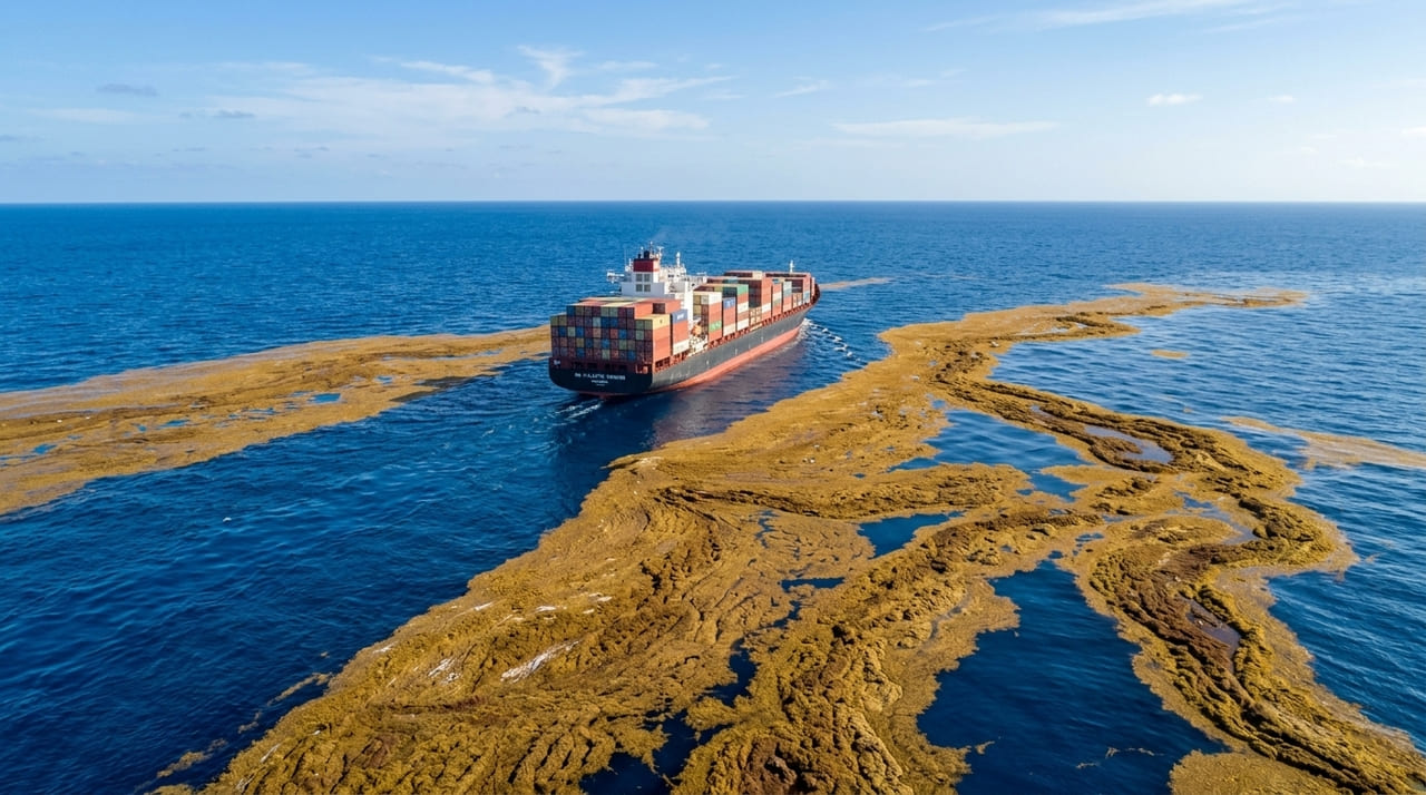 O Mar de Sargaços é a única massa de água definida por correntes rotativas em vez de fronteiras terrestres.